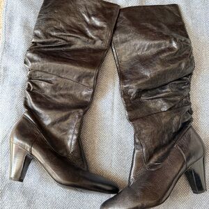Nine West black Slouch Knee Heeled Boots